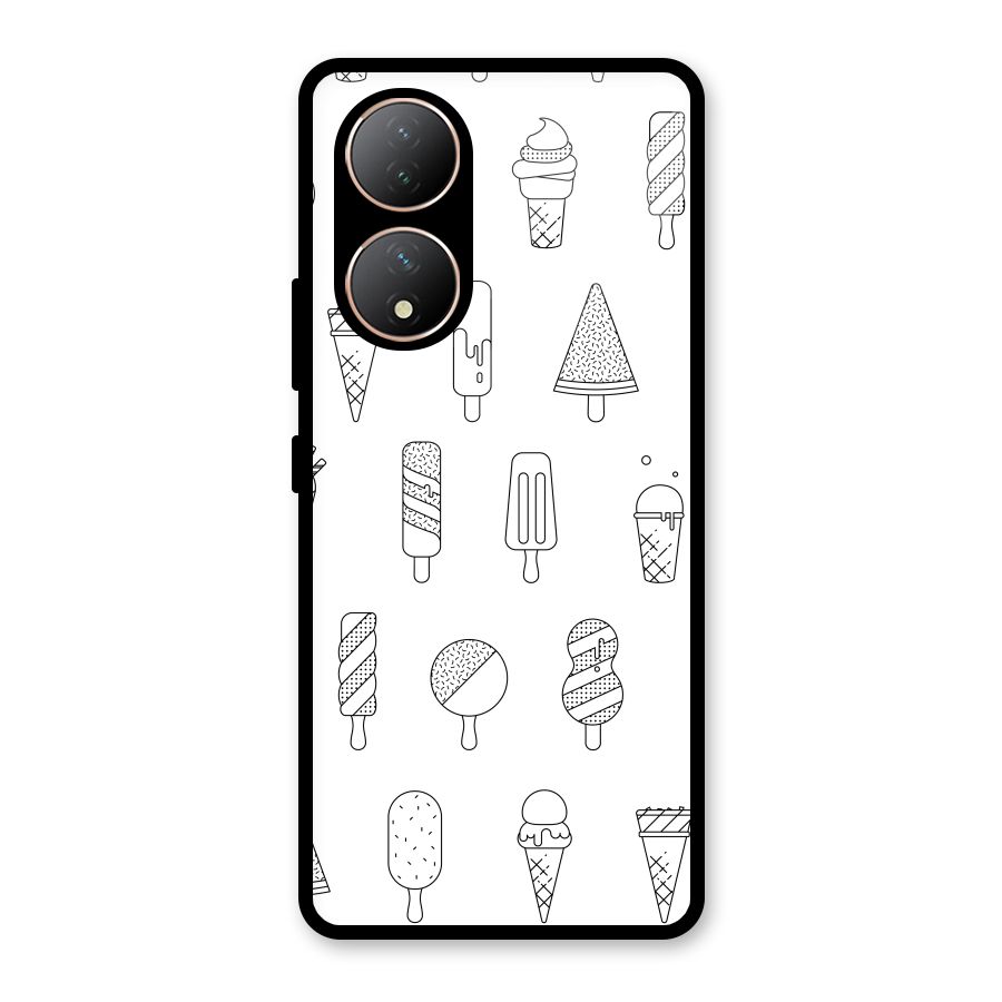 Ice Cream Lines Glass Back Case for Vivo Y100A
