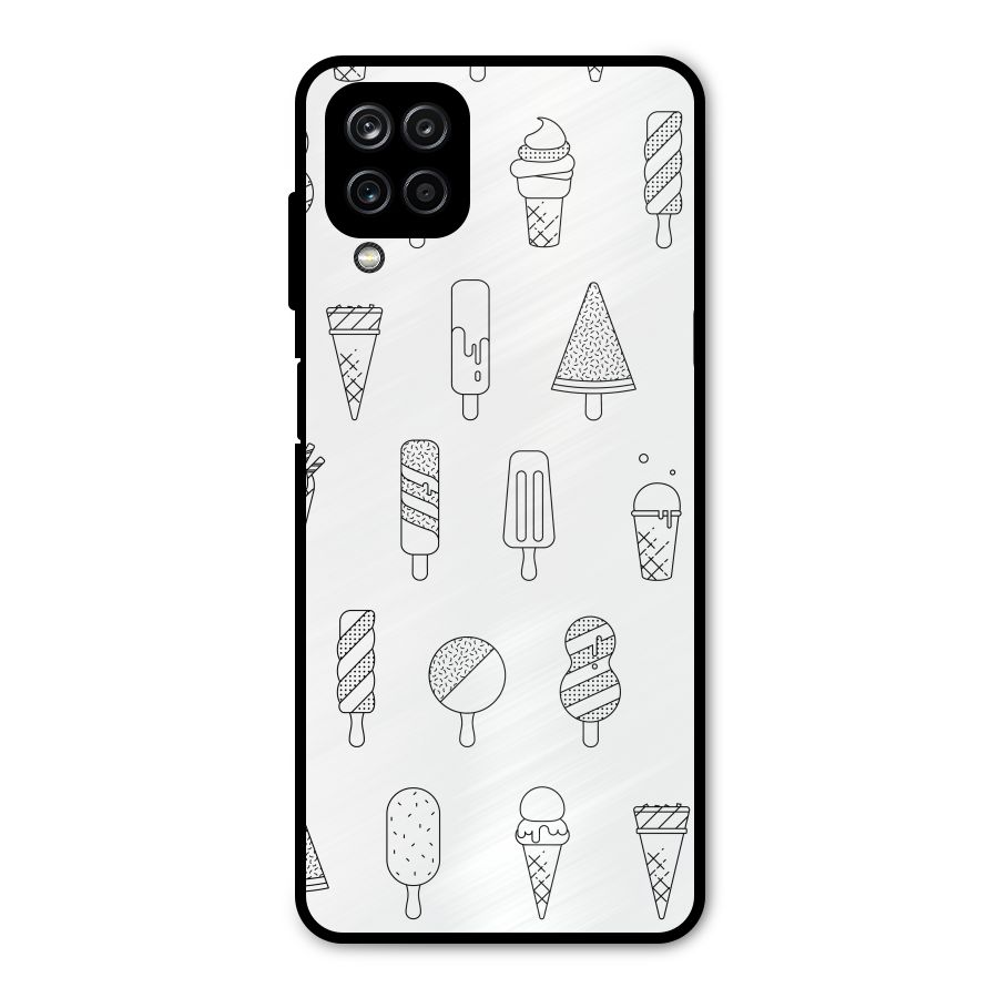 Ice Cream Lines Metal Back Case for Galaxy A12