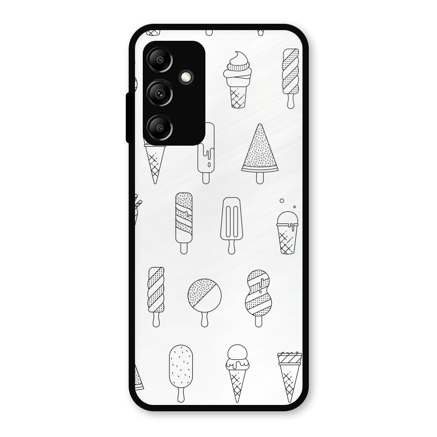 Ice Cream Lines Metal Back Case for Galaxy A14 5G