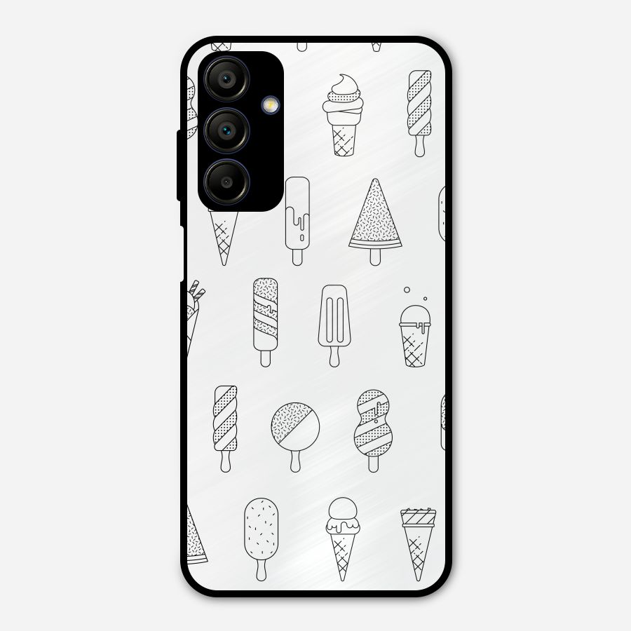 Ice Cream Lines Metal Back Case for Galaxy A15 5G