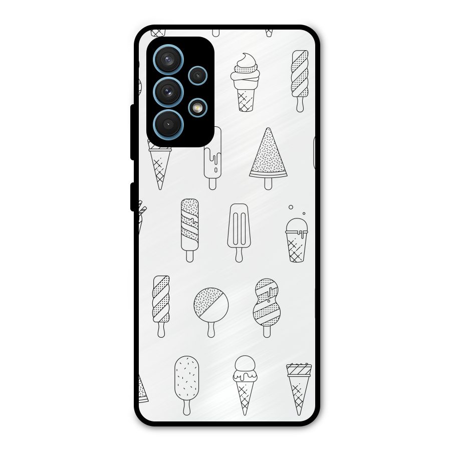 Ice Cream Lines Metal Back Case for Galaxy A32