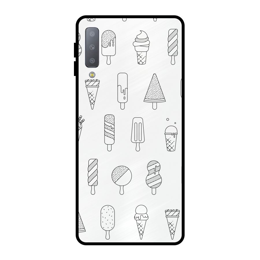 Ice Cream Lines Metal Back Case for Galaxy A7 (2018)