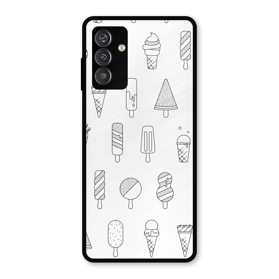 Ice Cream Lines Metal Back Case for Galaxy F13