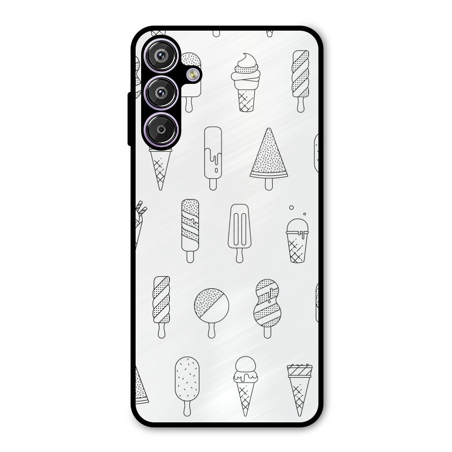 Ice Cream Lines Metal Back Case for Galaxy M15