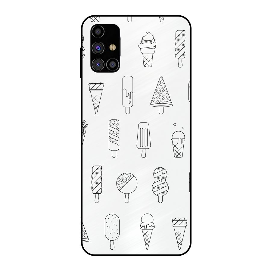 Ice Cream Lines Metal Back Case for Galaxy M31s