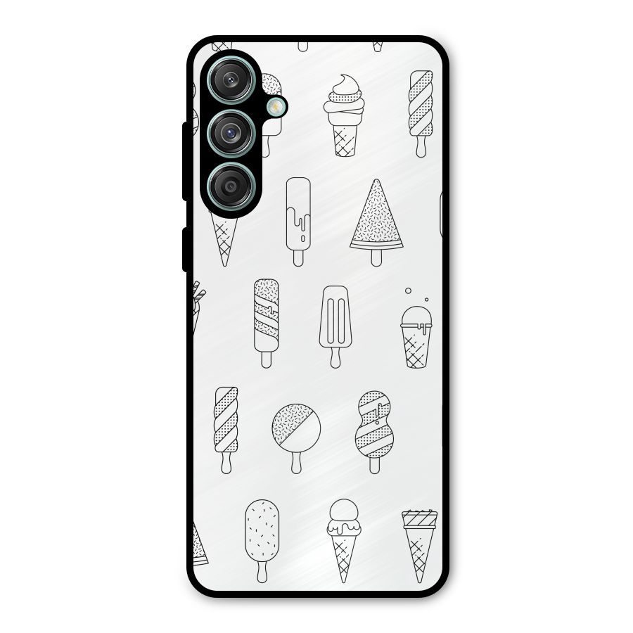 Ice Cream Lines Metal Back Case for Galaxy M55 5G
