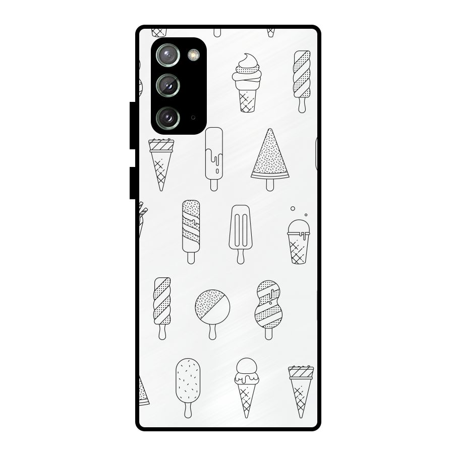 Ice Cream Lines Metal Back Case for Galaxy Note 20