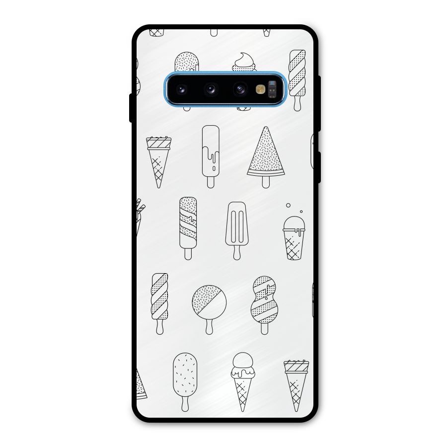 Ice Cream Lines Metal Back Case for Galaxy S10
