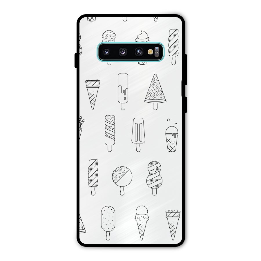 Ice Cream Lines Metal Back Case for Galaxy S10 Plus