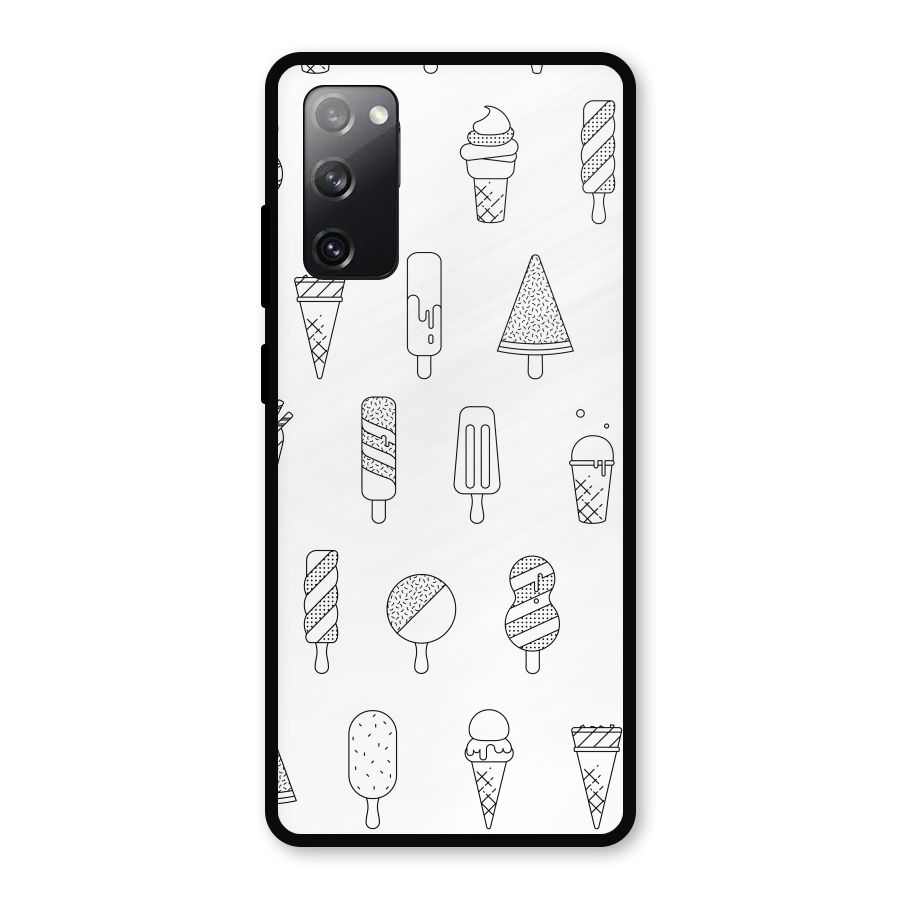 Ice Cream Lines Metal Back Case for Galaxy S20 FE 5G