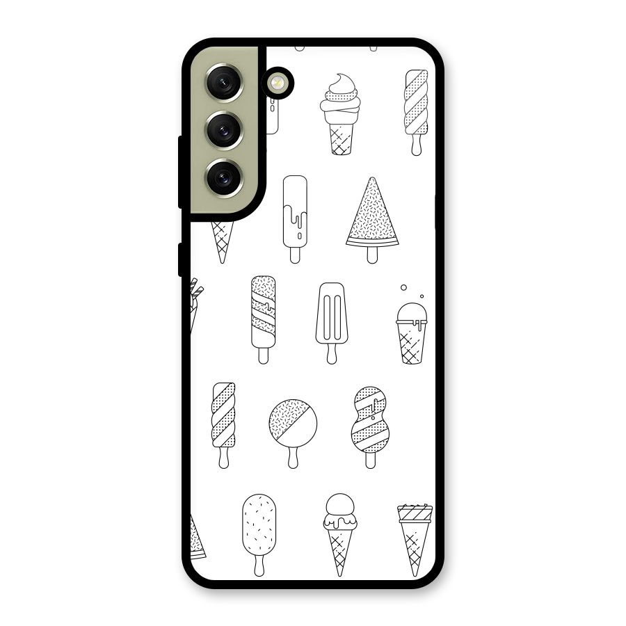 Ice Cream Lines Metal Back Case for Galaxy S21 FE 5G (2023)