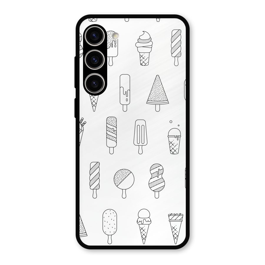Ice Cream Lines Metal Back Case for Galaxy S23 Plus