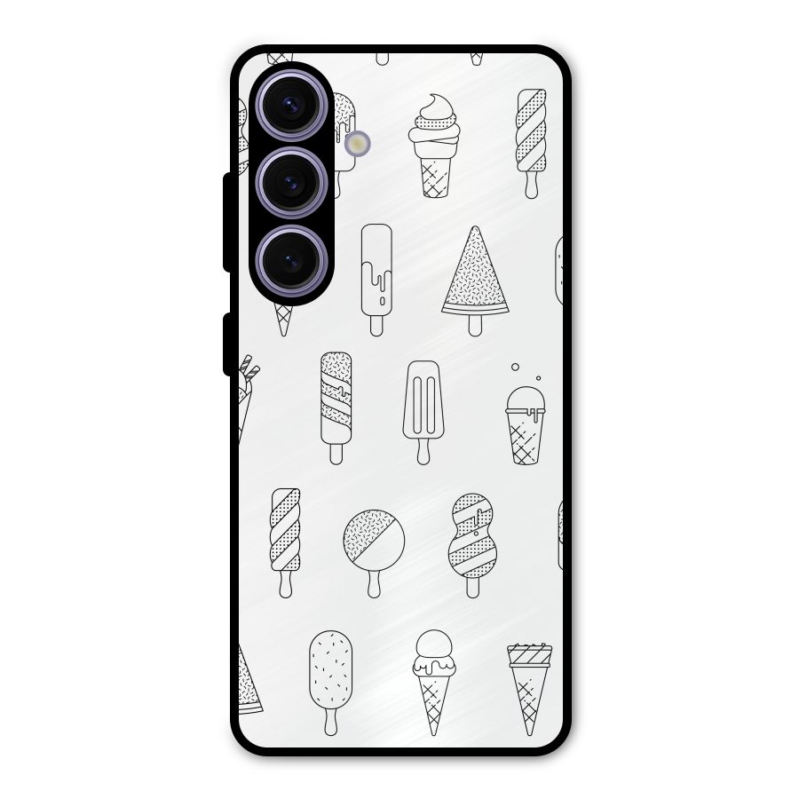 Ice Cream Lines Metal Back Case for Galaxy S24