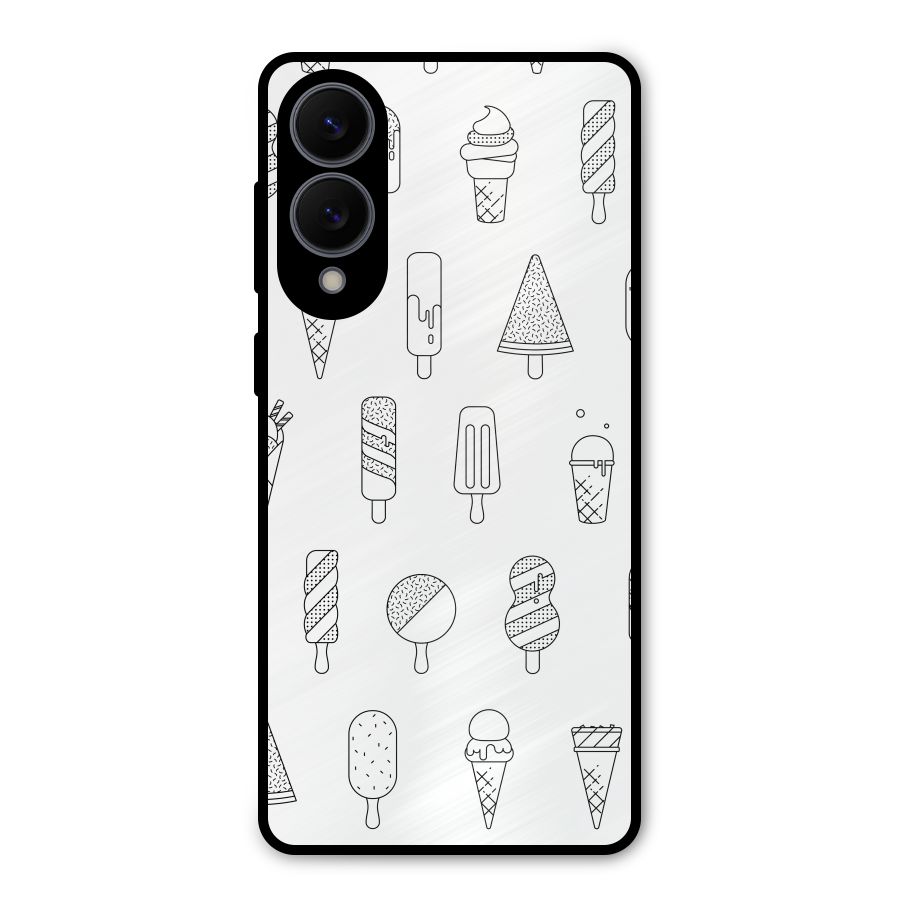 Ice Cream Lines Metal Back Case for Galaxy S25 Edge