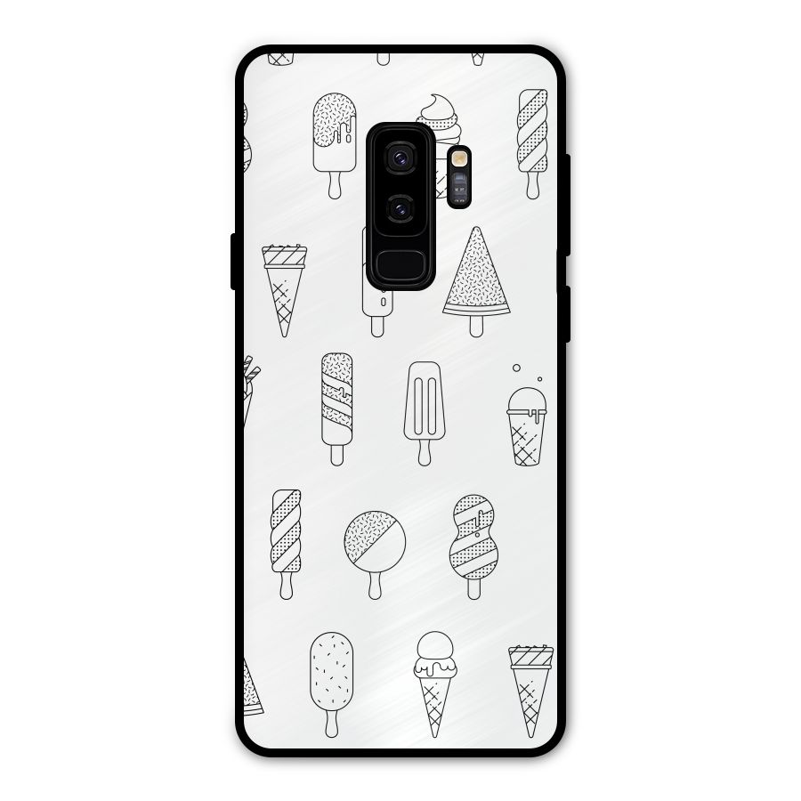 Ice Cream Lines Metal Back Case for Galaxy S9 Plus