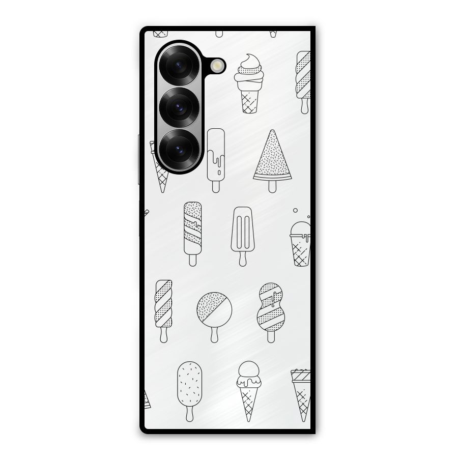 Ice Cream Lines Metal Back Case for Galaxy Z Fold6