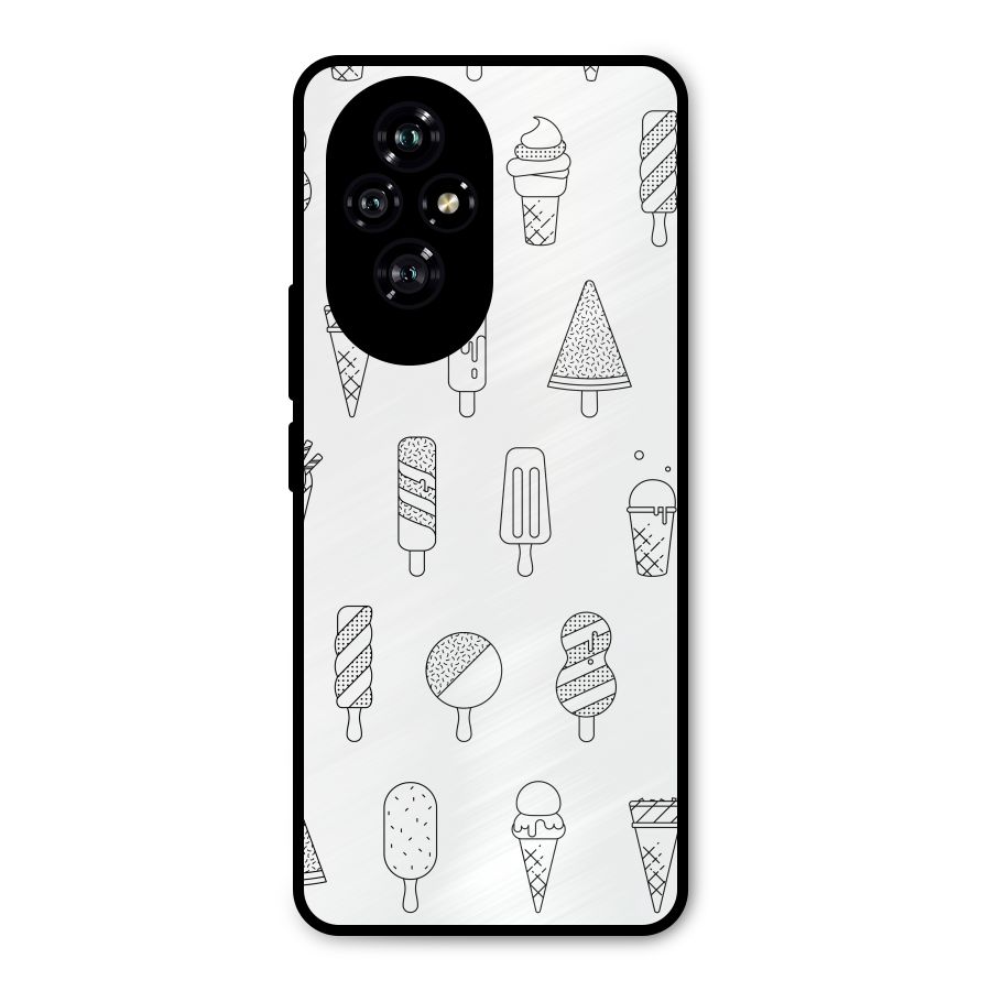 Ice Cream Lines Metal Back Case for Honor 200