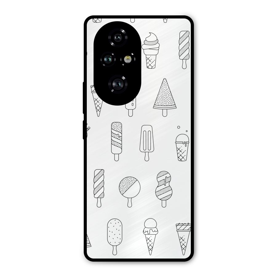 Ice Cream Lines Metal Back Case for Honor 200 Pro