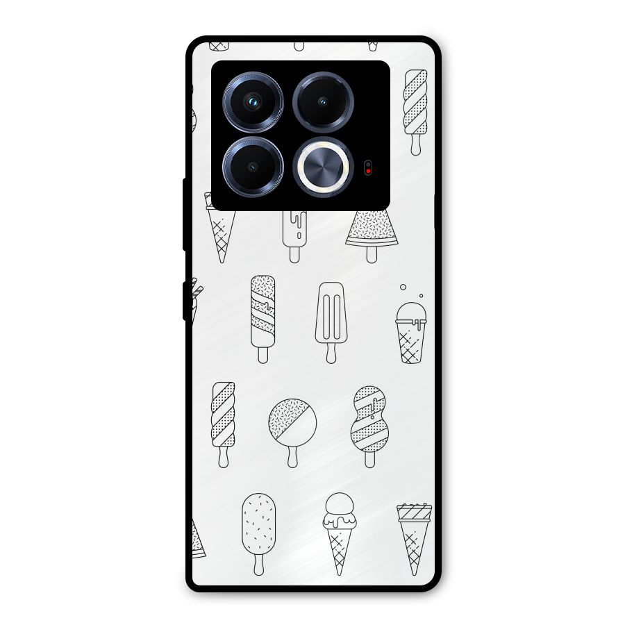 Ice Cream Lines Metal Back Case for Infinix Note 40 5G