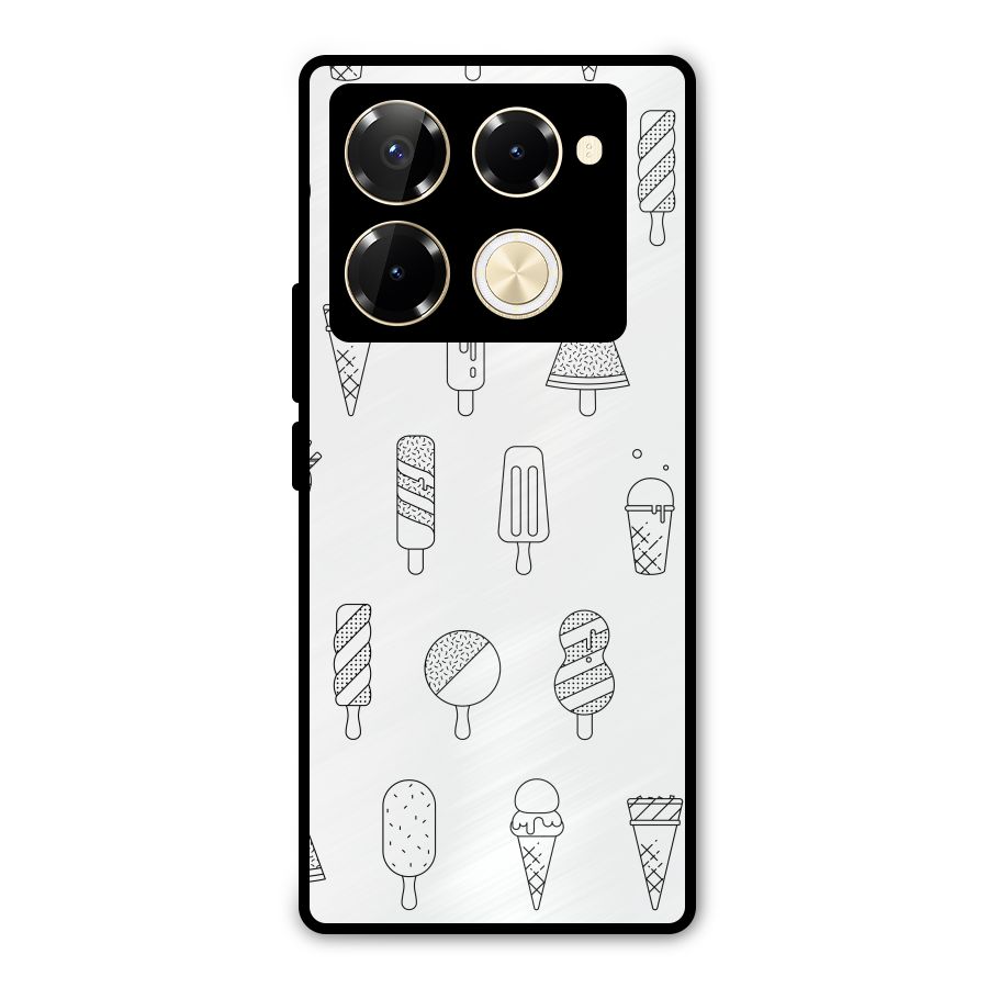 Ice Cream Lines Metal Back Case for Infinix Note 40 Pro