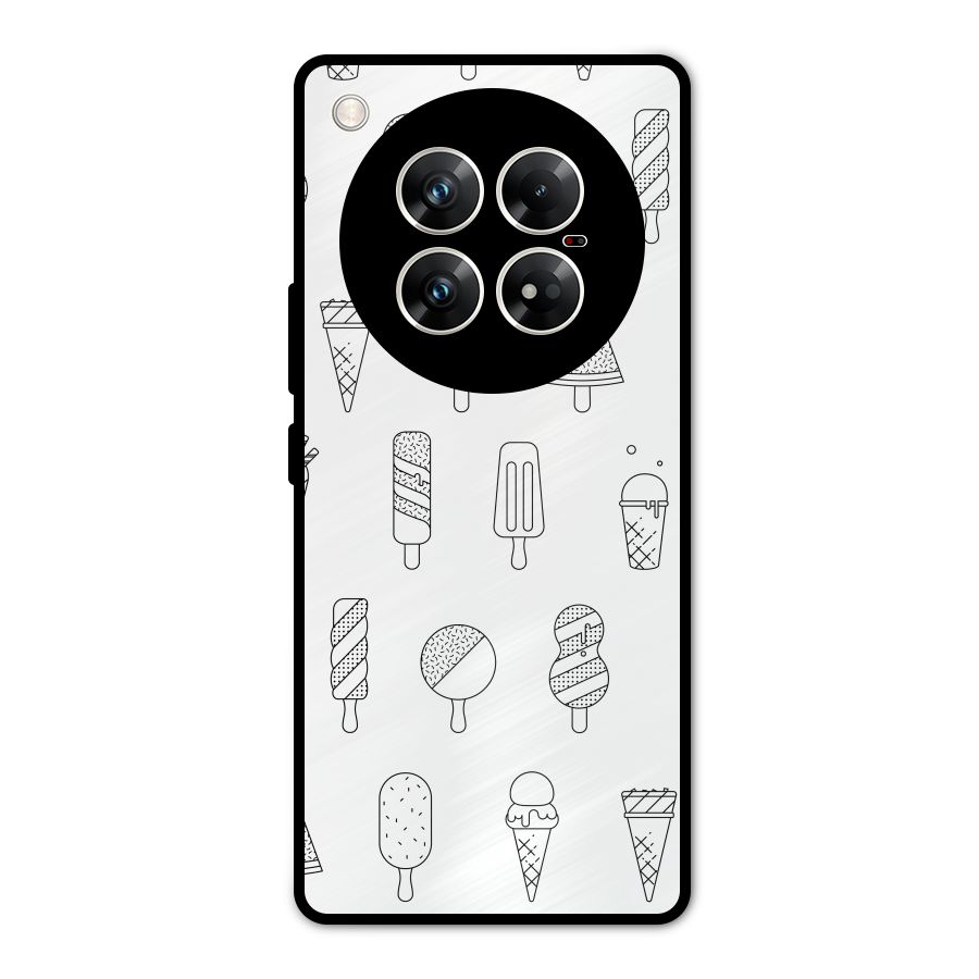 Ice Cream Lines Metal Back Case for Infinix Zero 40 5G