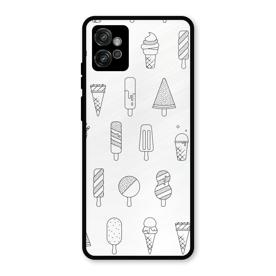 Ice Cream Lines Metal Back Case for Moto G32
