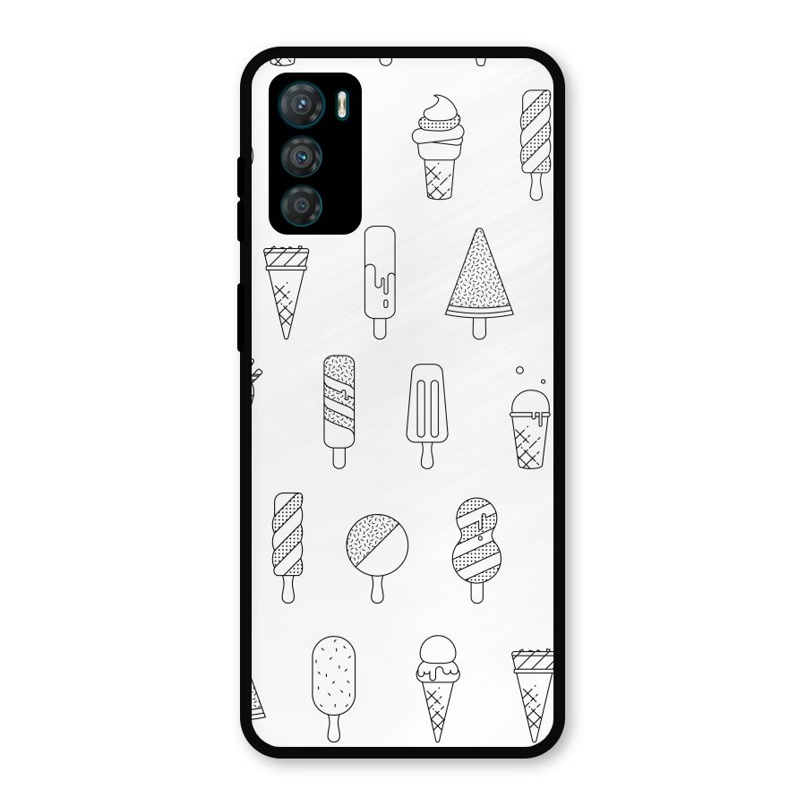 Ice Cream Lines Metal Back Case for Moto G42