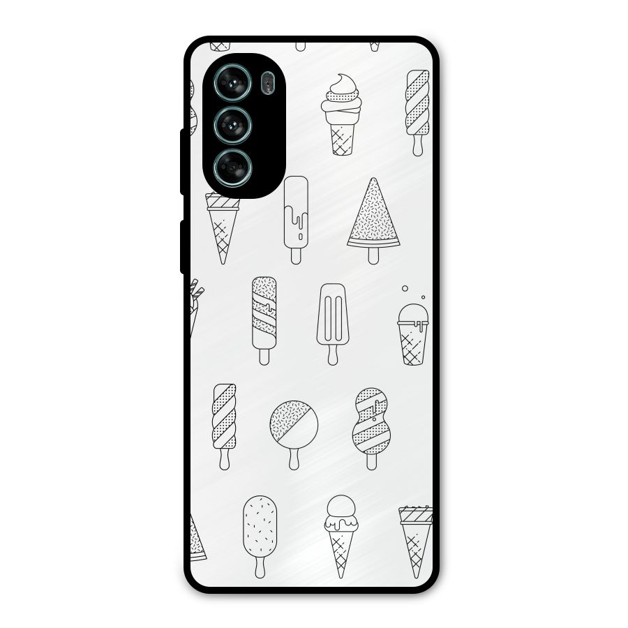 Ice Cream Lines Metal Back Case for Moto G62