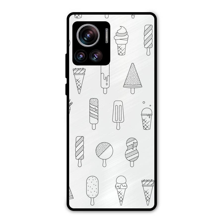 Ice Cream Lines Metal Back Case for Motorola Edge 30 Ultra