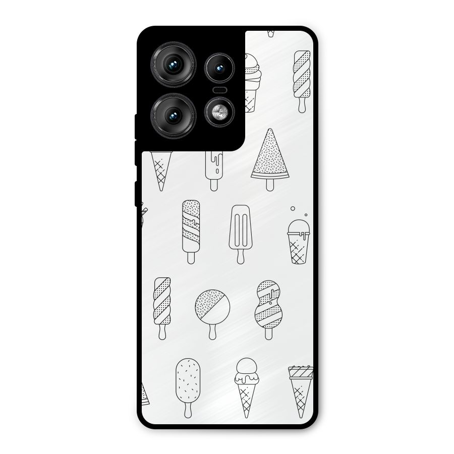 Ice Cream Lines Metal Back Case for Motorola Edge 50 Pro