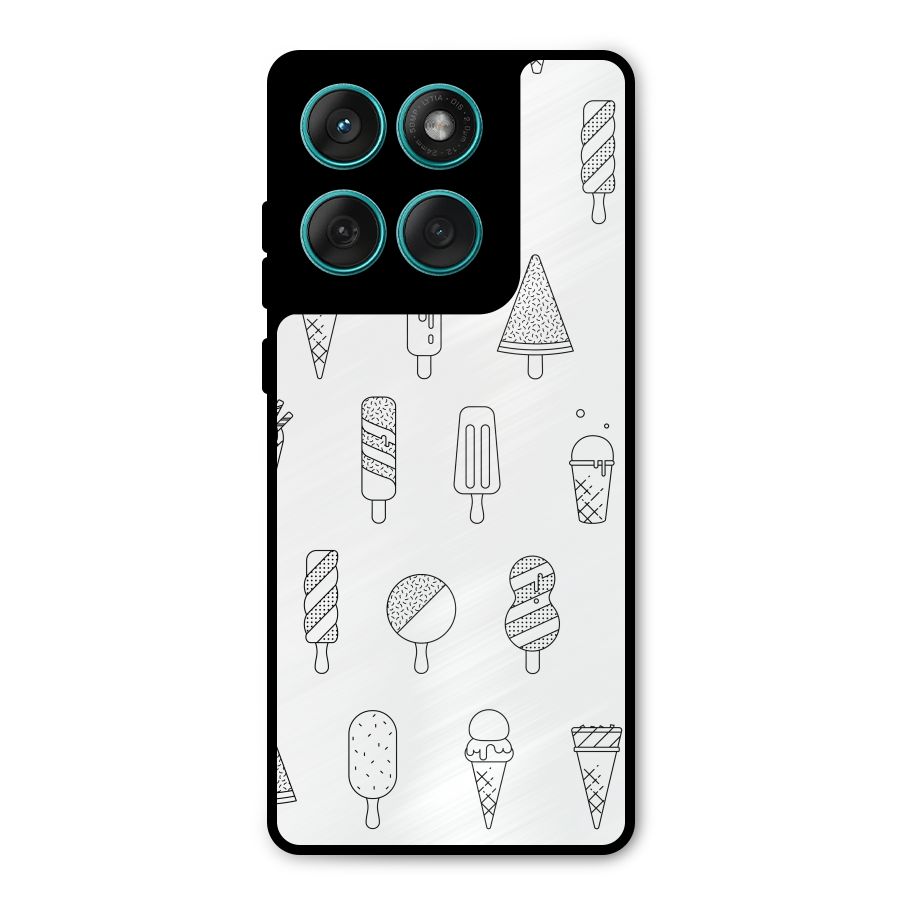 Ice Cream Lines Metal Back Case for Motorola Edge 60