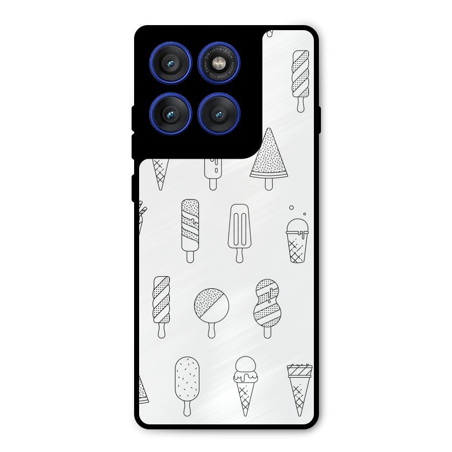Ice Cream Lines Metal Back Case for Motorola Edge 60 Pro
