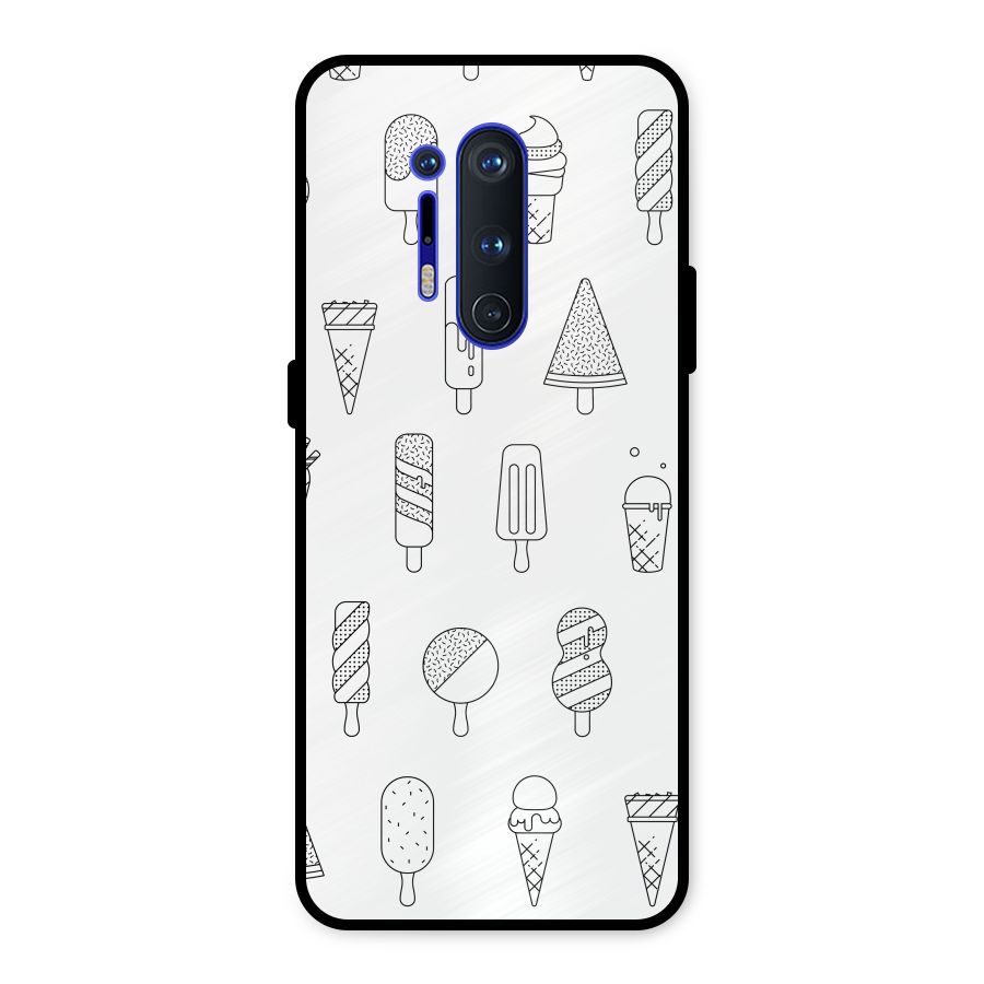 Ice Cream Lines Metal Back Case for OnePlus 8 Pro