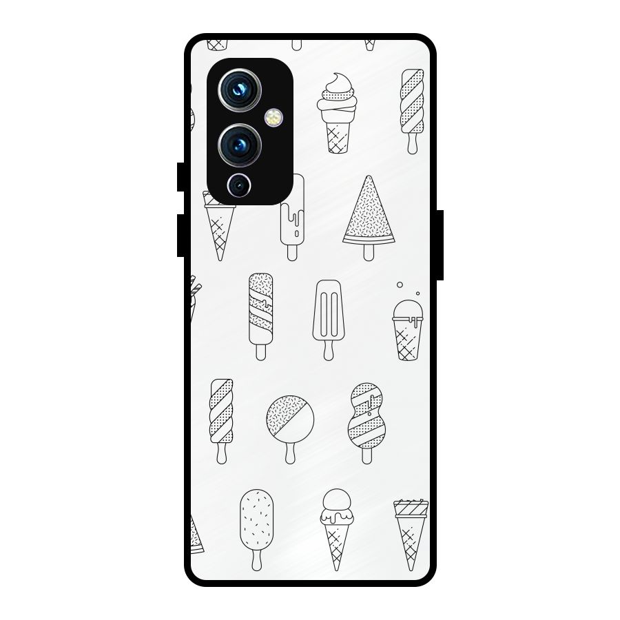 Ice Cream Lines Metal Back Case for OnePlus 9