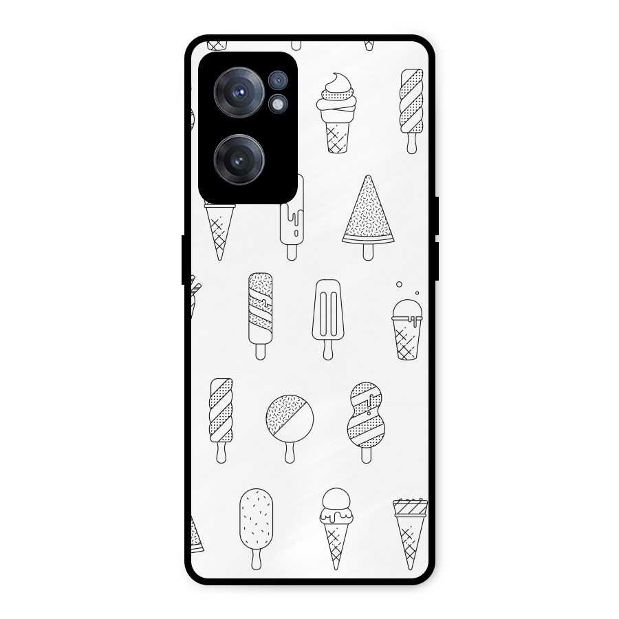 Ice Cream Lines Metal Back Case for OnePlus Nord CE 2 5G