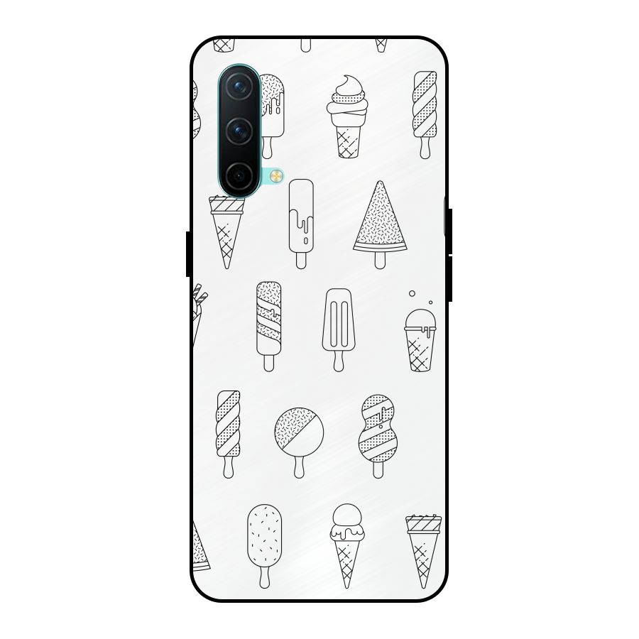 Ice Cream Lines Metal Back Case for OnePlus Nord CE 5G