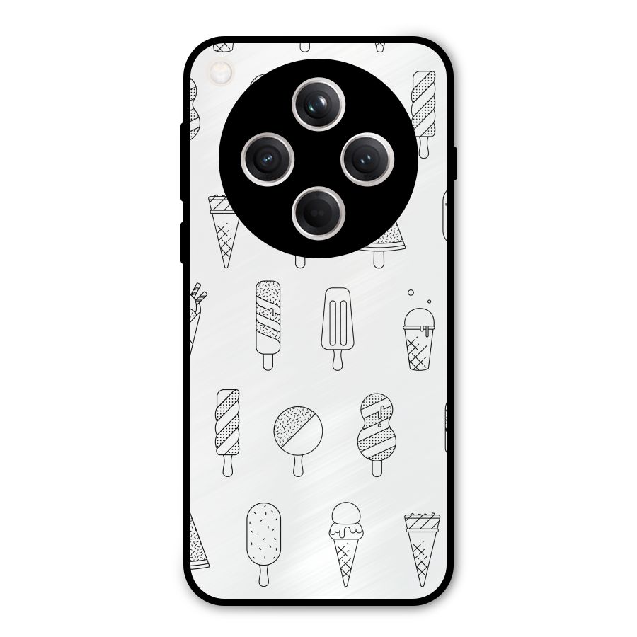 Ice Cream Lines Metal Back Case for Oppo Find X8