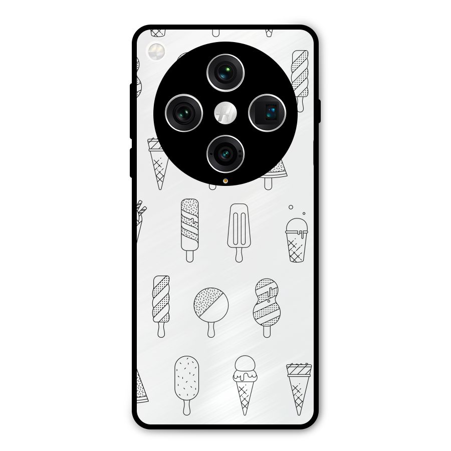 Ice Cream Lines Metal Back Case for Oppo Find X8 Pro
