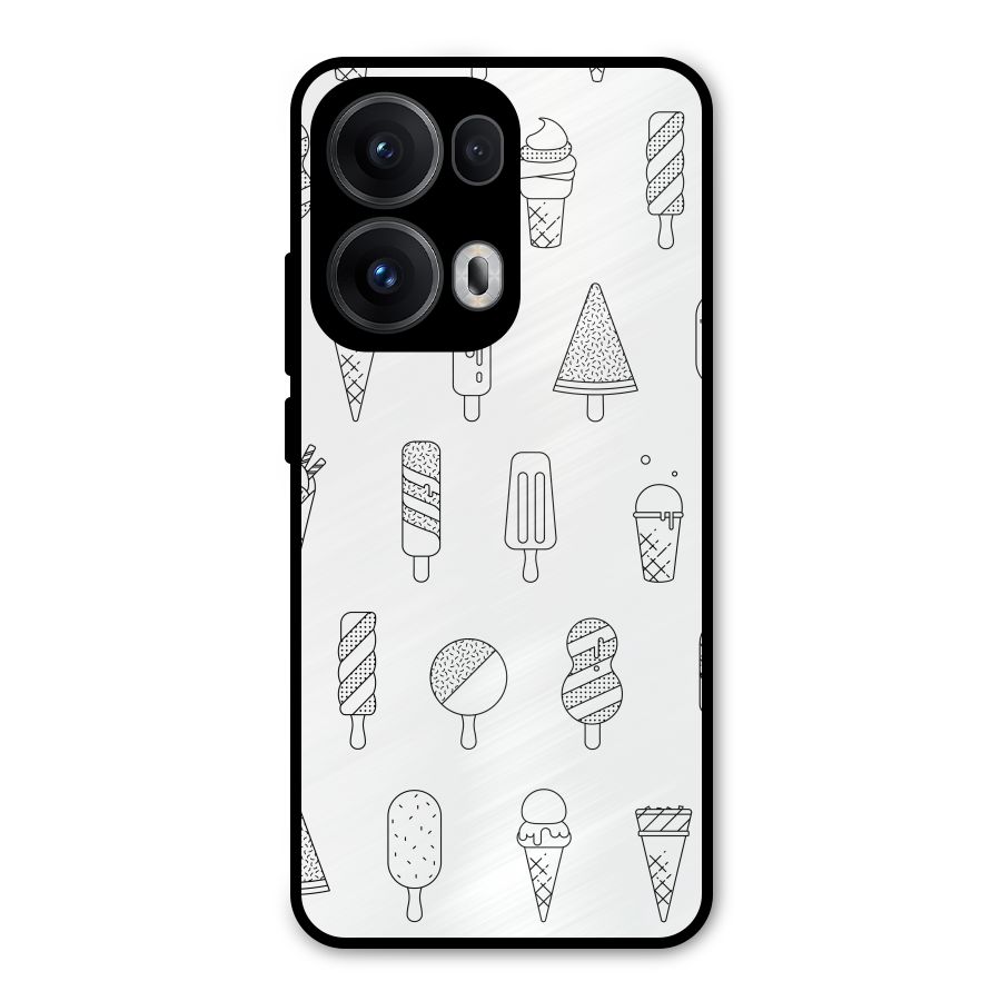 Ice Cream Lines Metal Back Case for Oppo Reno13 Pro