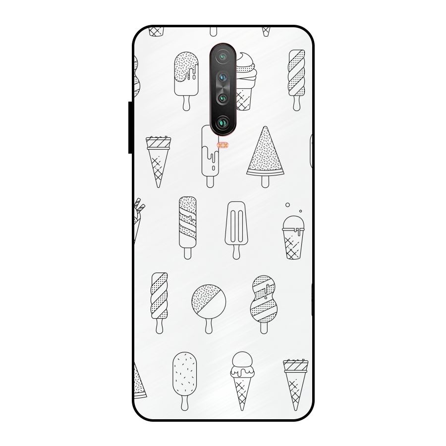 Ice Cream Lines Metal Back Case for Poco X2