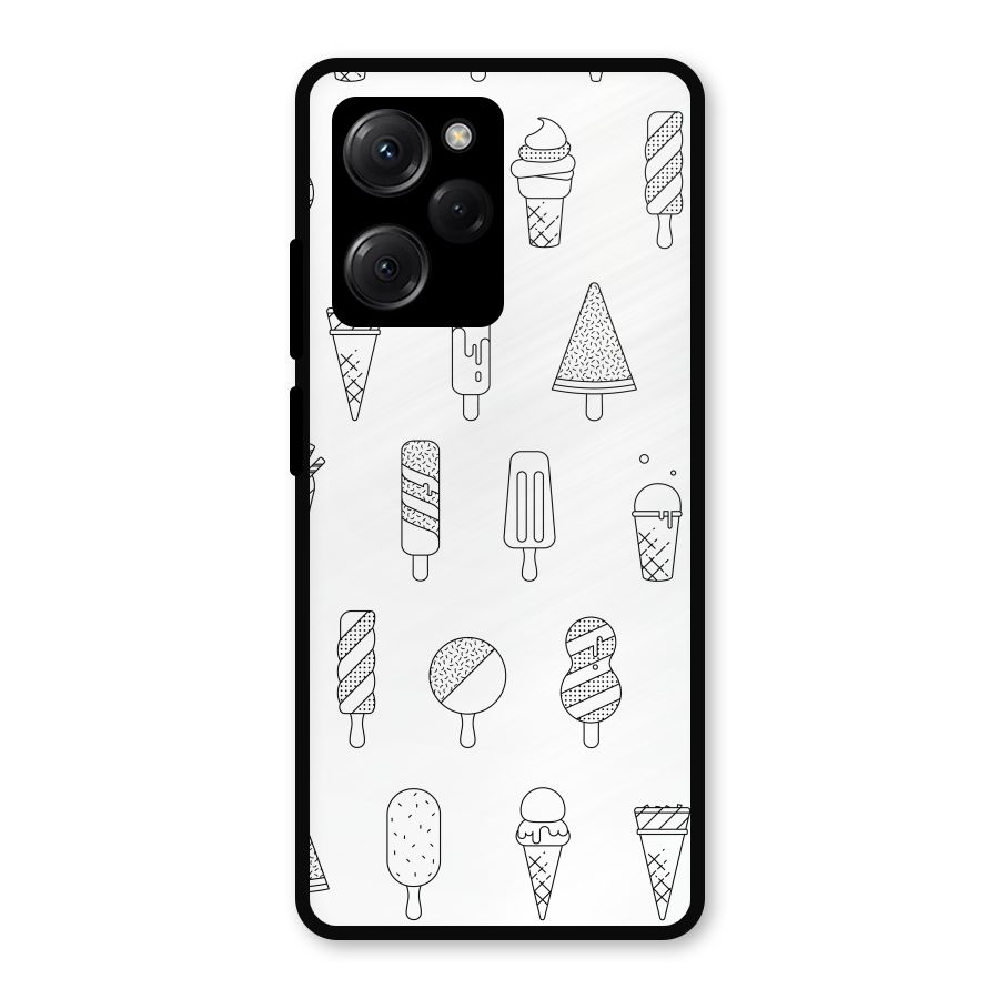 Ice Cream Lines Metal Back Case for Poco X5 Pro