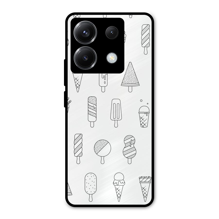 Ice Cream Lines Metal Back Case for Poco X6