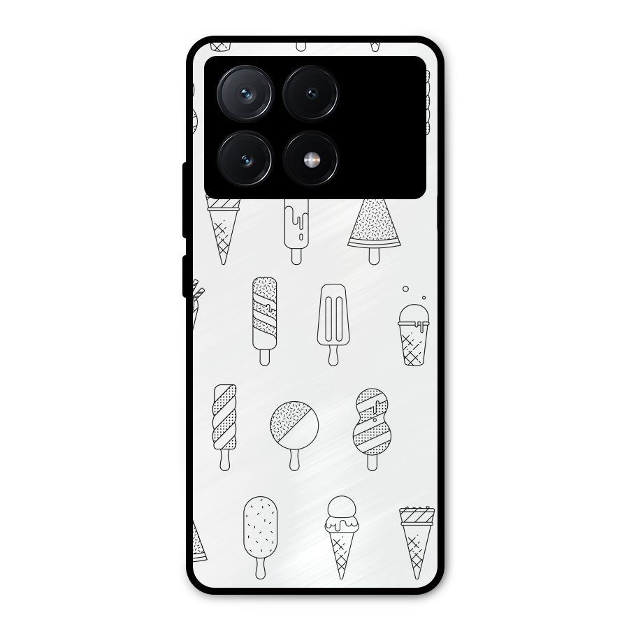 Ice Cream Lines Metal Back Case for Poco X6 Pro