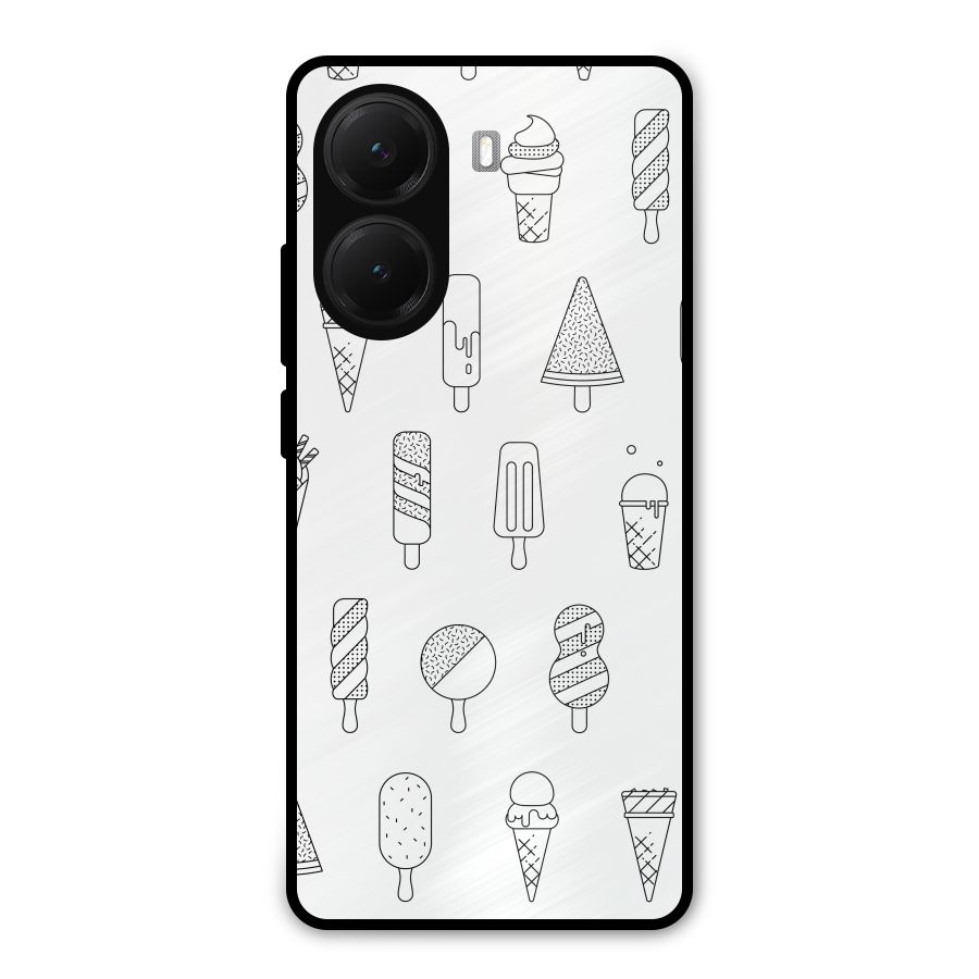 Ice Cream Lines Metal Back Case for Poco X7 Pro