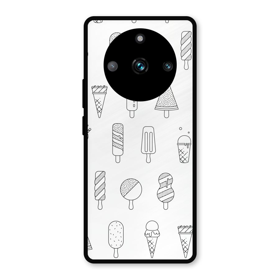 Ice Cream Lines Metal Back Case for Realme 11 Pro Plus