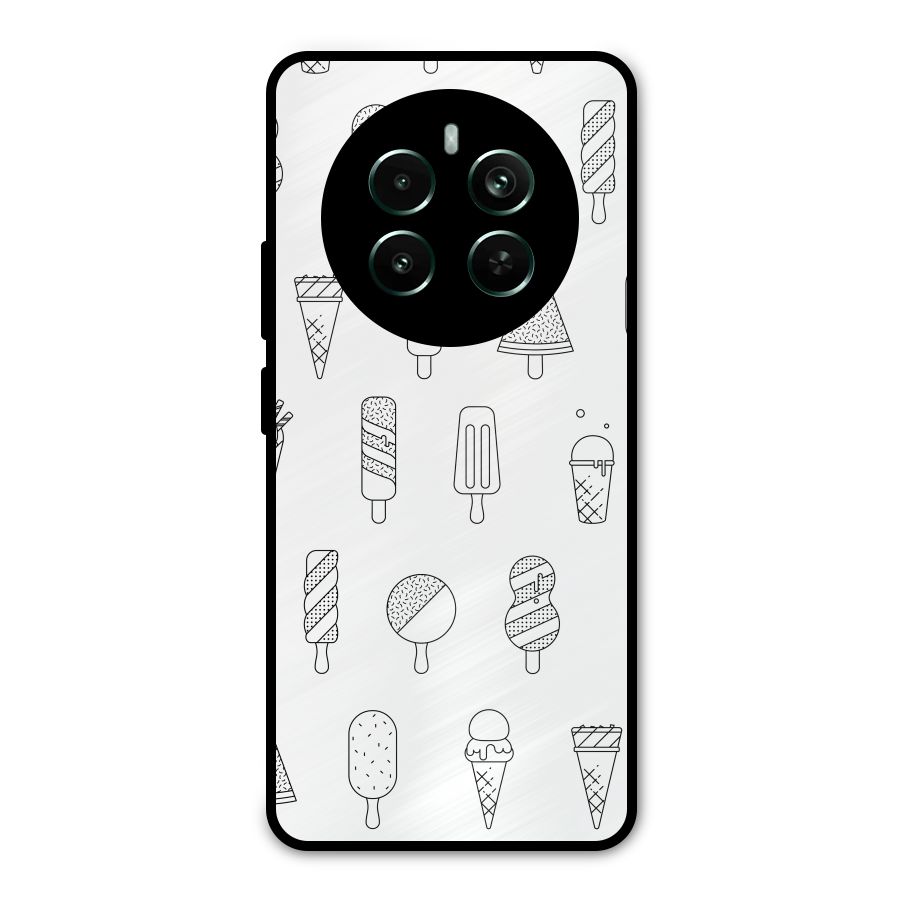 Ice Cream Lines Metal Back Case for Realme 12 Pro Plus