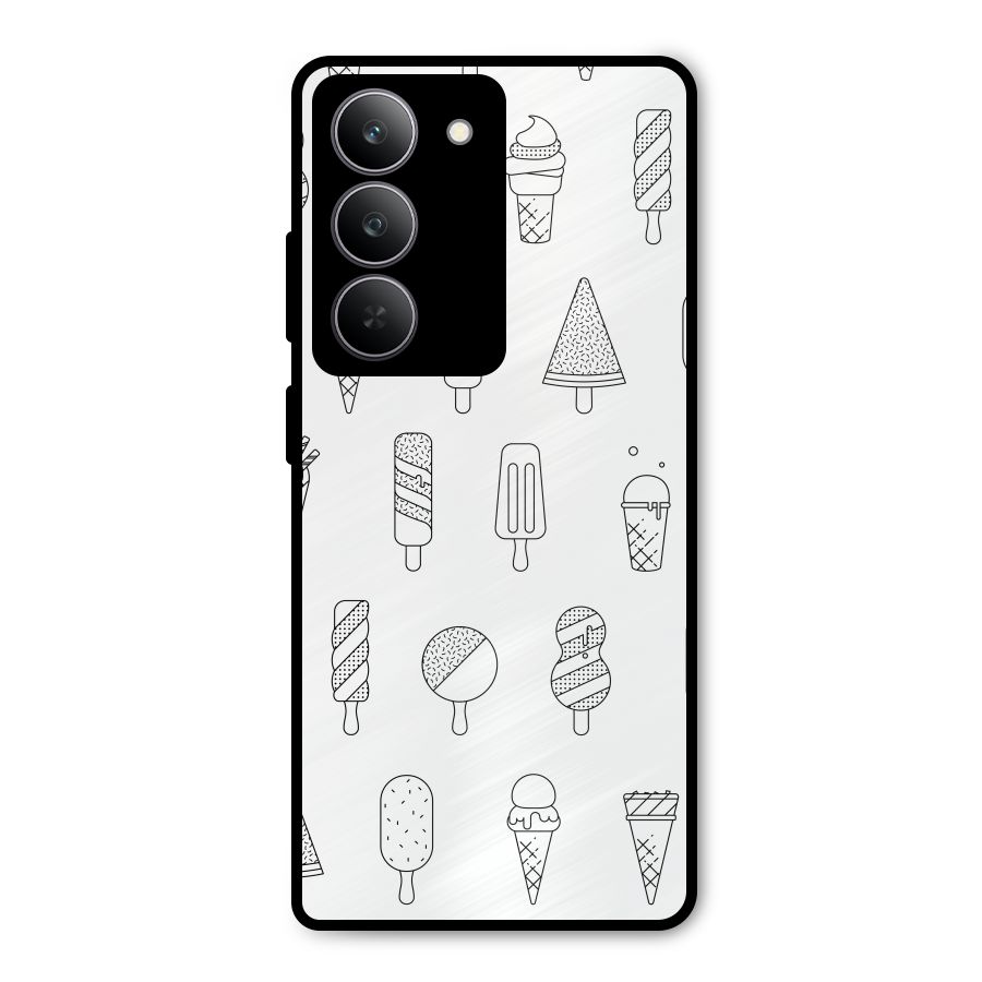 Ice Cream Lines Metal Back Case for Realme 14x