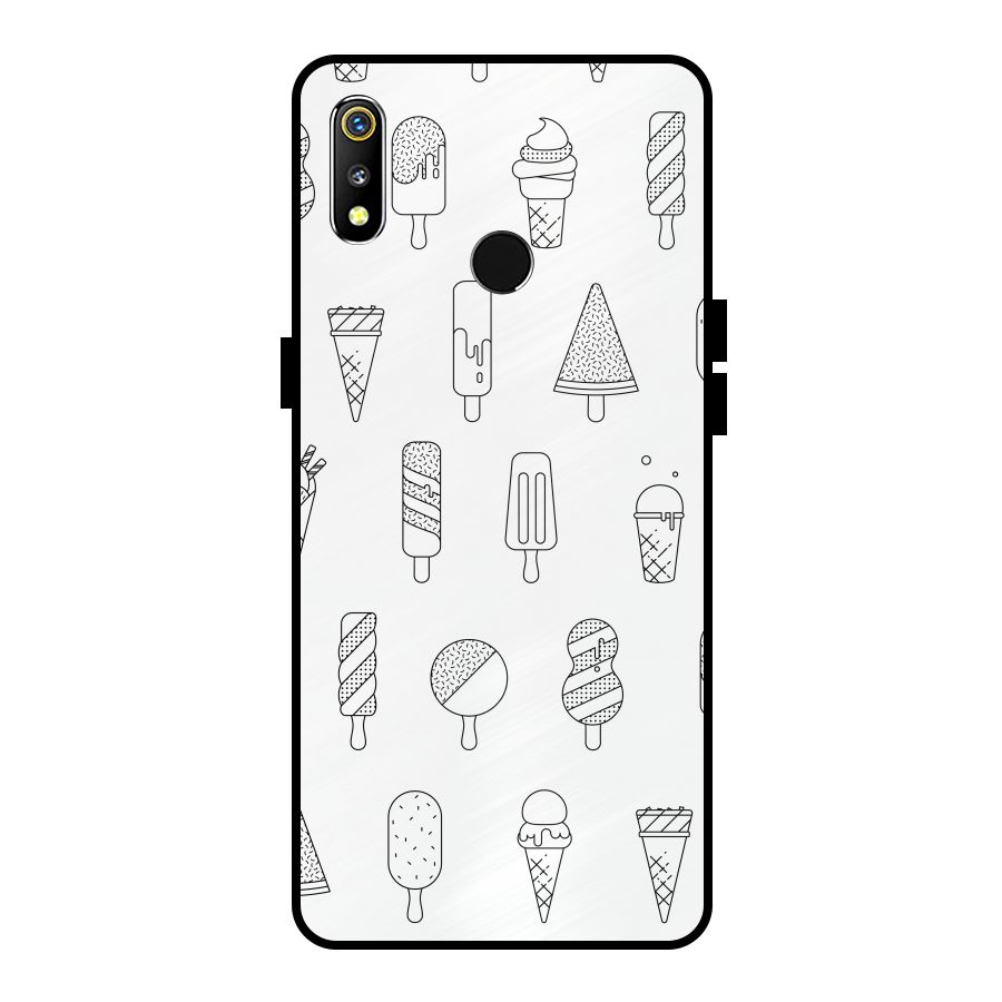 Ice Cream Lines Metal Back Case for Realme 3i