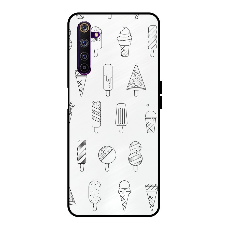 Ice Cream Lines Metal Back Case for Realme 6 Pro