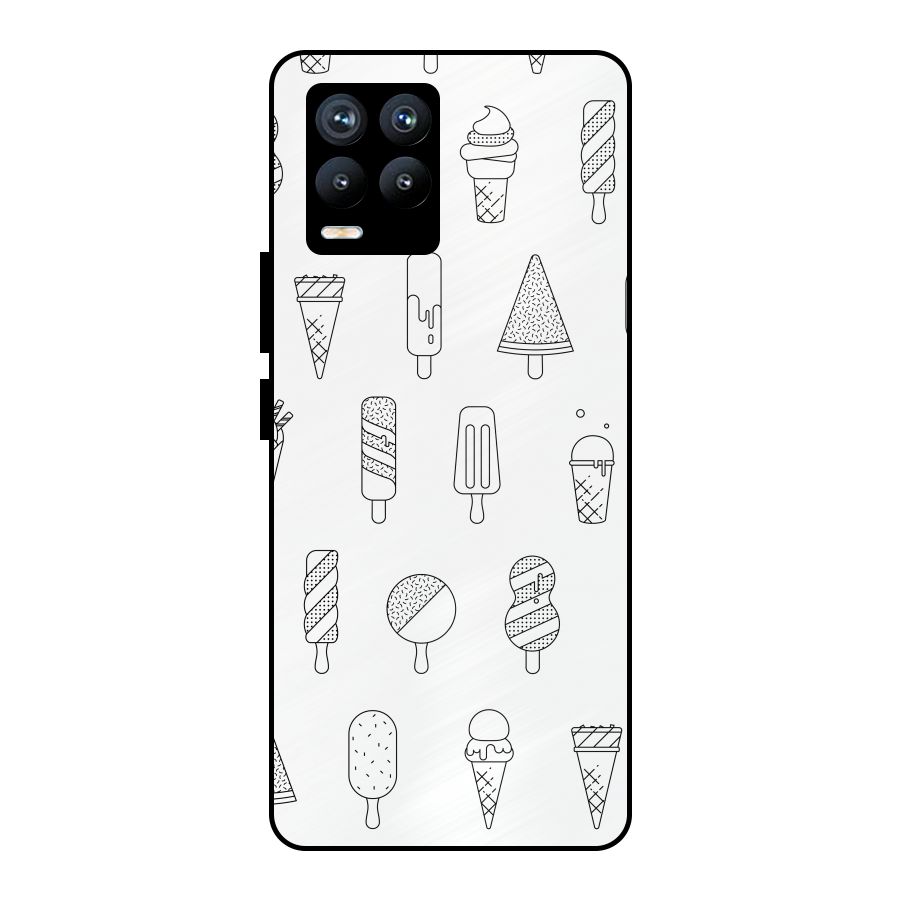 Ice Cream Lines Metal Back Case for Realme 8 Pro
